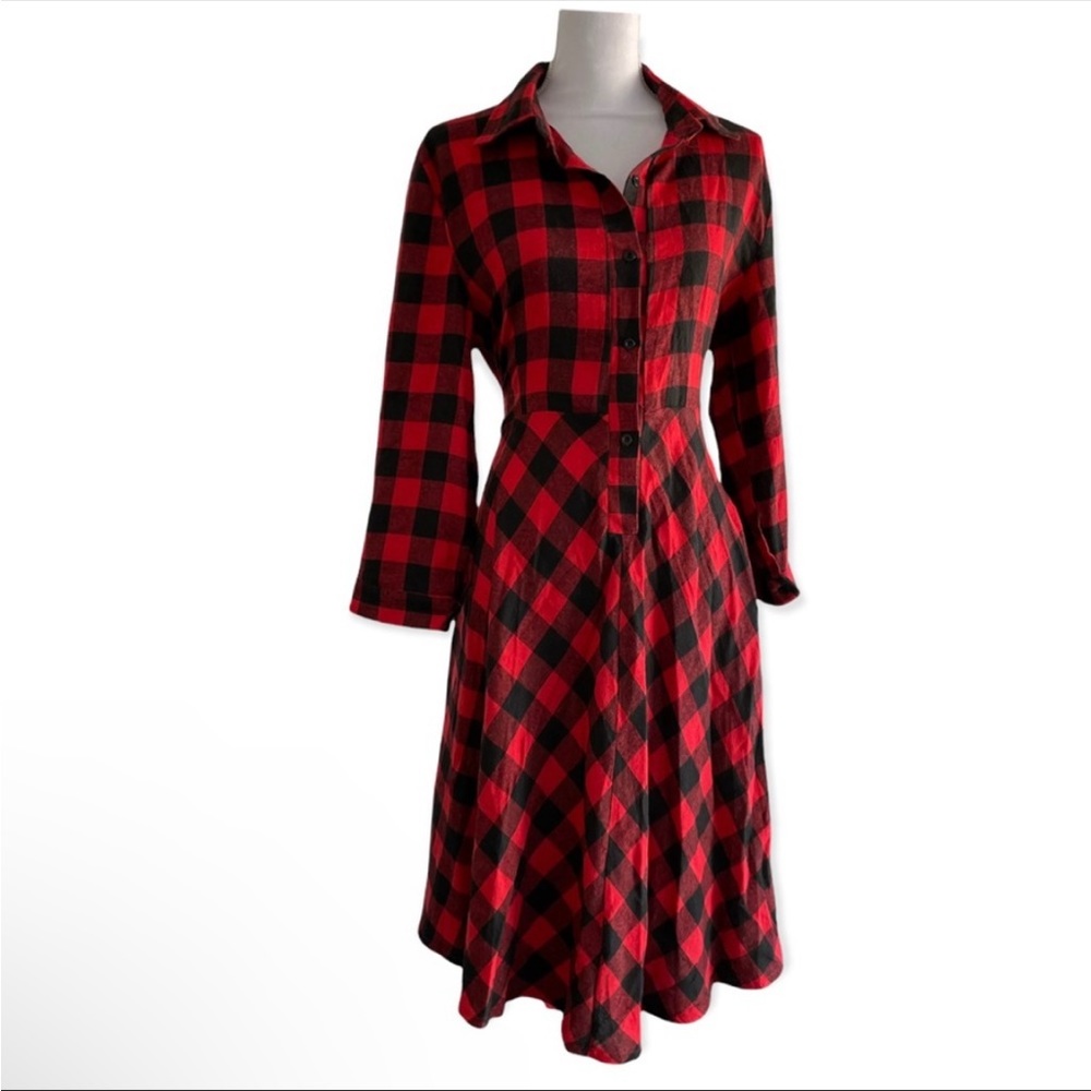 Red Plaid Dress Size XL NWT
